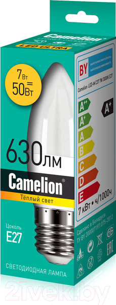 Изображение товара Лампа Camelion LEDRB/7-C35/830/E27 / 15055