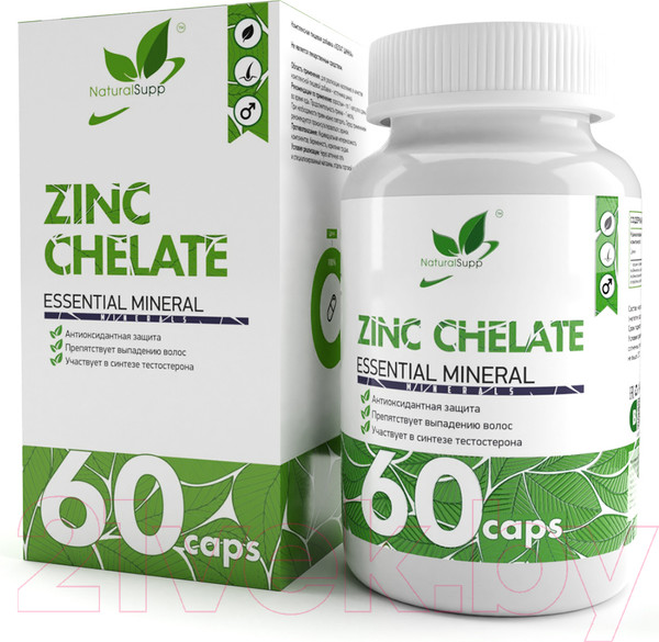 Изображение товара Минерал NaturalSupp Хелат цинка 25мг (60капсул)