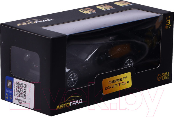 Изображение товара Масштабная модель автомобиля Автоград Chevrolet Corvette C6-R / 3098619 (черный)