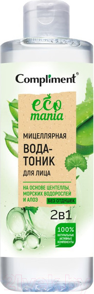 Изображение товара Мицеллярная вода Compliment Ecomania 2в1 На основе центеллы (400мл)