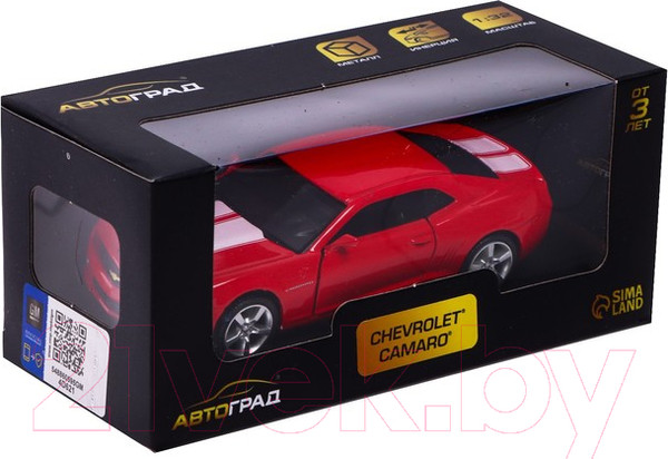 Изображение товара Масштабная модель автомобиля Автоград Chevrolet Camaro / 3098621 (красный)