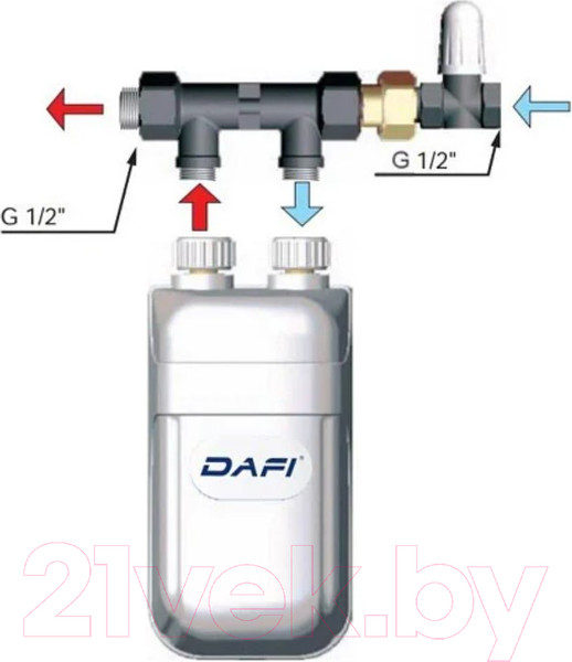 Изображение товара Проточный водонагреватель Dafi Х4 11.0кВт (380В)