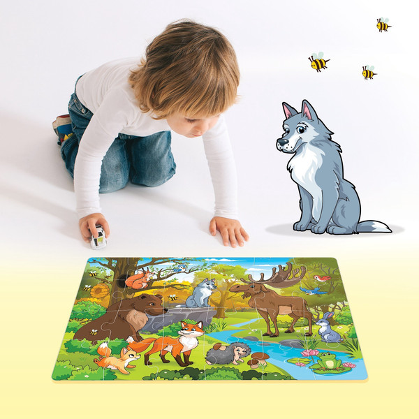 Изображение товара Развивающая игра Puzzle Time Мега-пазл Лесные жители / 9319943 (24эл)