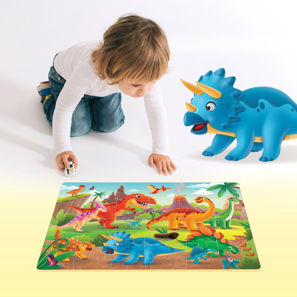 Изображение товара Развивающая игра Puzzle Time Мега-пазл Мир динозавров / 9319942 (24эл)