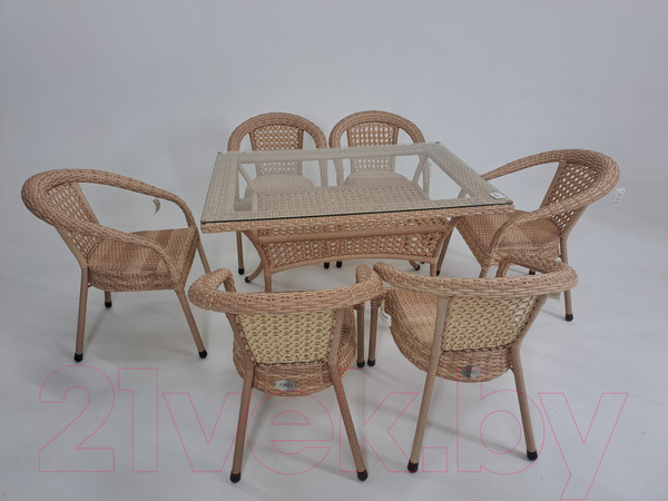 Изображение товара Стол садовый AIKO Deco 7035П стол-2 прямоугольный 120x90x75 (6 мест)