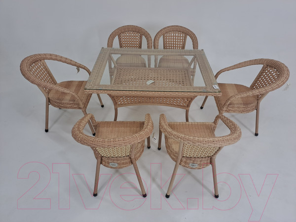 Изображение товара Стол садовый AIKO Deco 7035П стол-2 прямоугольный 120x90x75 (6 мест)