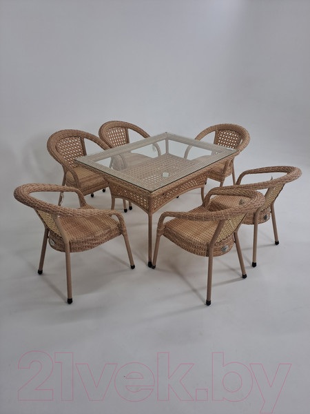 Изображение товара Стол садовый AIKO Deco 7035П стол-2 прямоугольный 120x90x75 (6 мест)