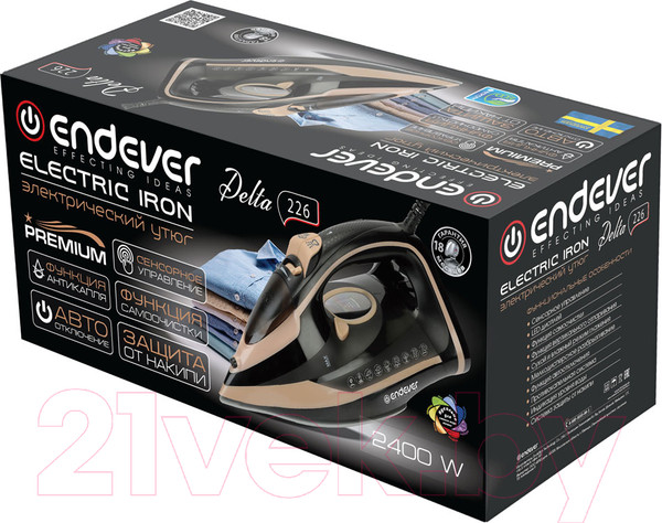 Изображение товара Утюг Endever Delta-226 (черный/бежевый)