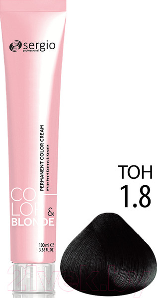 Изображение товара Крем-краска для волос Sergio Professional Color&Blonde 1.8 (нордический черный)