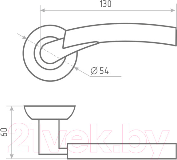 Изображение товара Ручка дверная Нора-М AL 99А AL / 15297 (матовый никель)