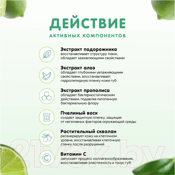 Изображение товара Бальзам для губ Jully Bee Лайм (10мл)