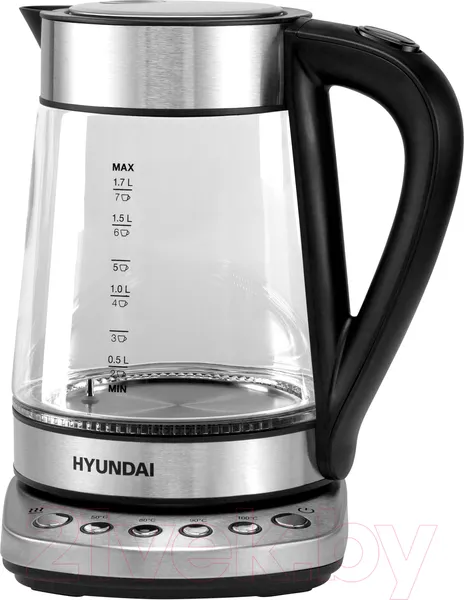 Изображение товара Электрочайник Hyundai HYK-G3026 (серебристый/черный)