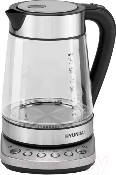 Изображение товара Электрочайник Hyundai HYK-G3026 (серебристый/черный)