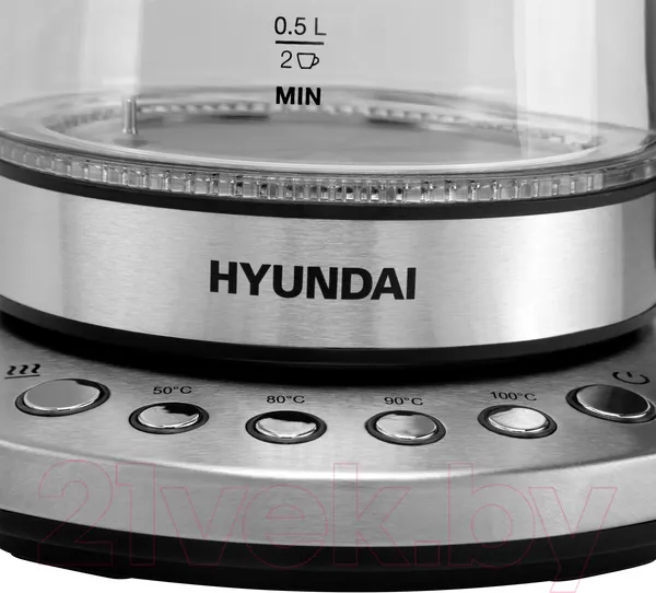 Изображение товара Электрочайник Hyundai HYK-G3026 (серебристый/черный)