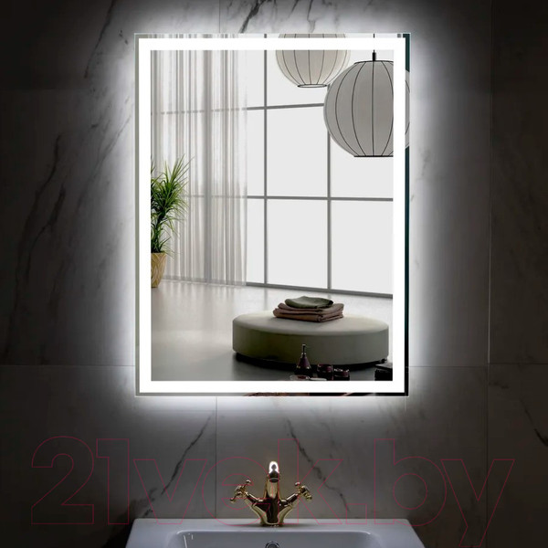 Изображение товара Зеркало Пекам Greta 80x110 / greta-80x110d (с подсветкой, с сенсором на взмах руки)