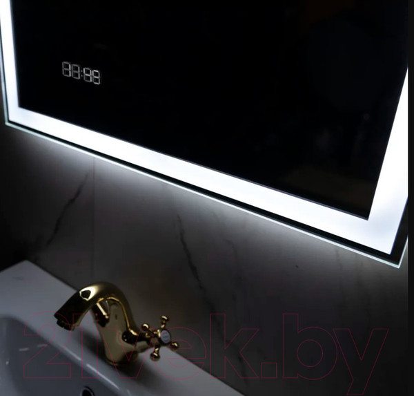 Изображение товара Зеркало Пекам Greta 80x110 / greta-80x110dcl (с подсветкой, с сенсором на взмах руки, часами)