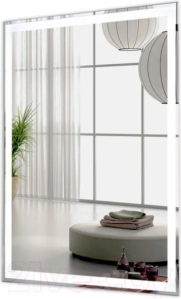 Изображение товара Зеркало Пекам Greta 80x110 / greta-80x110dp (с подсветкой, с сенсором на взмах руки, подогревом)