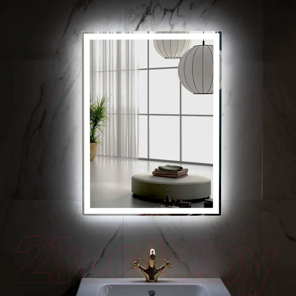 Изображение товара Зеркало Пекам Greta 80x110 / greta-80x110dp (с подсветкой, с сенсором на взмах руки, подогревом)