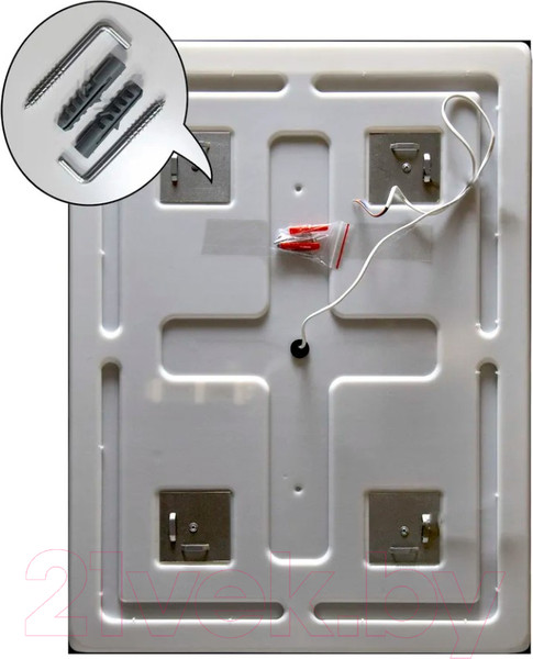 Изображение товара Зеркало Пекам Greta 80x110 / greta-80x110dpcl (с подсветкой, с сенсором на взмах руки, подогрев, часы)