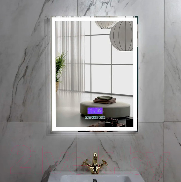 Изображение товара Зеркало Пекам Greta 80x120 / greta-80x120MP (с подсветкой, с многофункциональной панелью, подогревом)