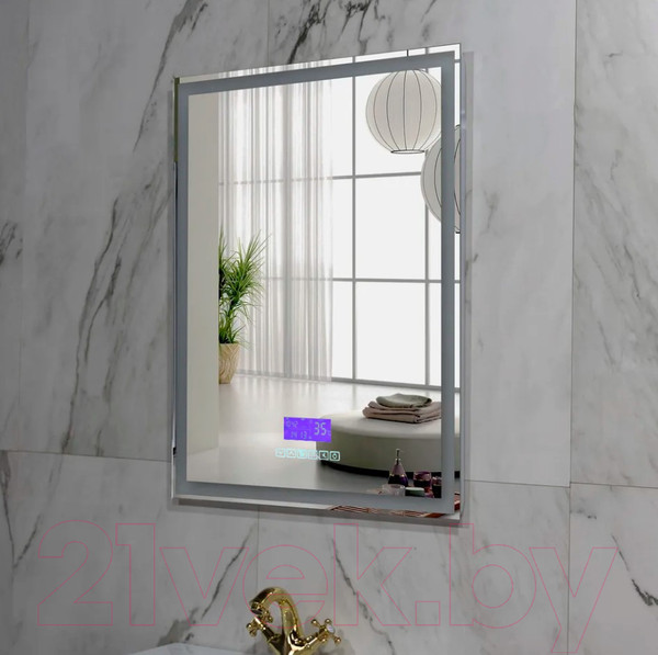Изображение товара Зеркало Пекам Greta 80x120 / greta-80x120MP (с подсветкой, с многофункциональной панелью, подогревом)