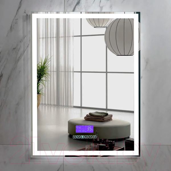 Изображение товара Зеркало Пекам Greta 80x120 / greta-80x120MP (с подсветкой, с многофункциональной панелью, подогревом)