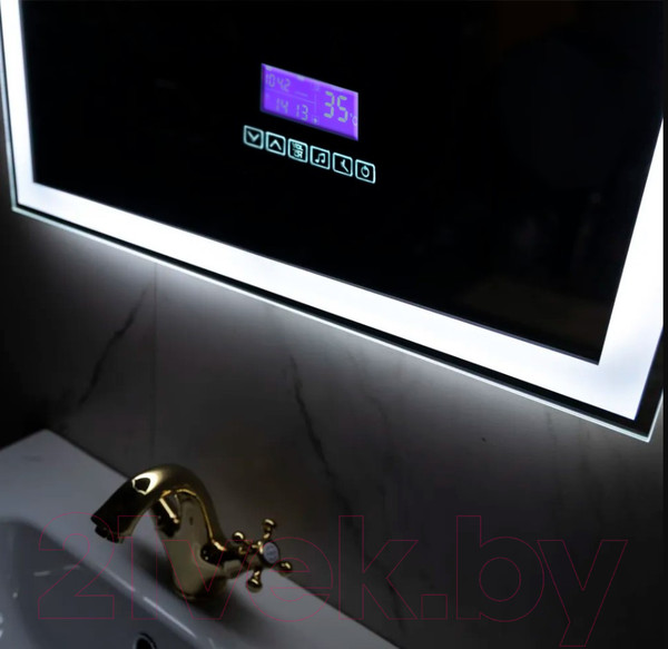 Изображение товара Зеркало Пекам Greta 80x120 / greta-80x120MP (с подсветкой, с многофункциональной панелью, подогревом)