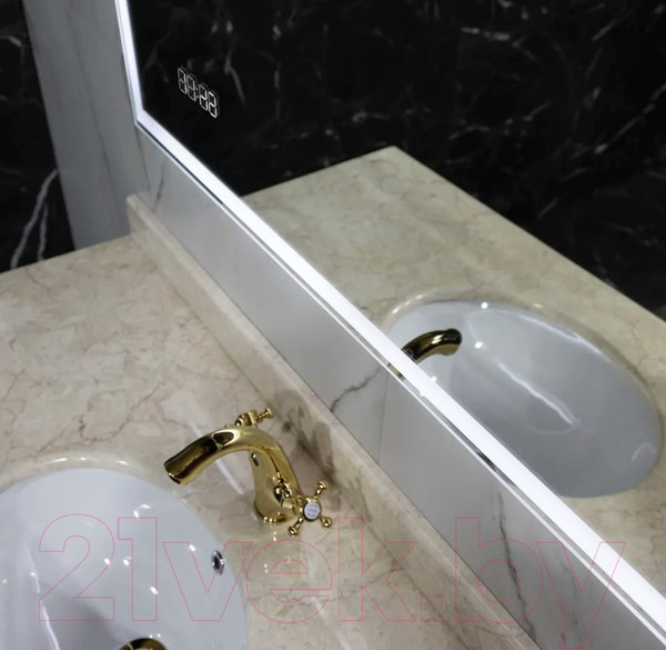 Изображение товара Зеркало Пекам Greta 140x80 / greta-140x80dcl (с подсветкой, с сенсором на взмах руки, часами)