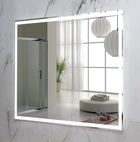 Изображение товара Зеркало Пекам Greta 140x80 / greta-140x80dp (с подсветкой, с сенсором на взмах руки, подогревом)