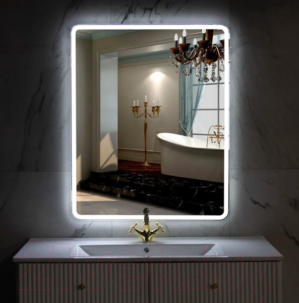 Изображение товара Зеркало Пекам Marta 1 80x110 / marta1-80x110 (с подсветкой, с механической клавишей)