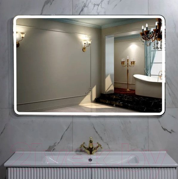 Изображение товара Зеркало Пекам Marta 1 110x80 / marta1-110x80dp (с подсветкой, с сенсором на взмах руки и подогревом)