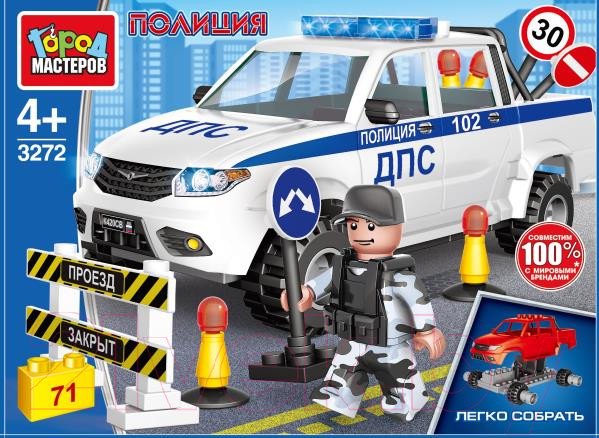 Изображение товара Конструктор Город мастеров Uaz Pickup Патруль ДПС / SB-3272 (71эл)