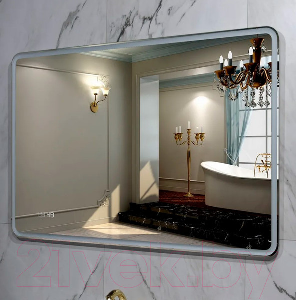 Изображение товара Зеркало Пекам Marta 1 110x80 / marta1-110x80dpcl (с подсветкой, с сенсором на взмах руки, подогрев, часами)