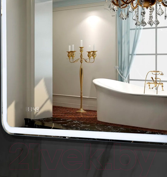 Изображение товара Зеркало Пекам Marta 1 110x80 / marta1-110x80dpcl (с подсветкой, с сенсором на взмах руки, подогрев, часами)