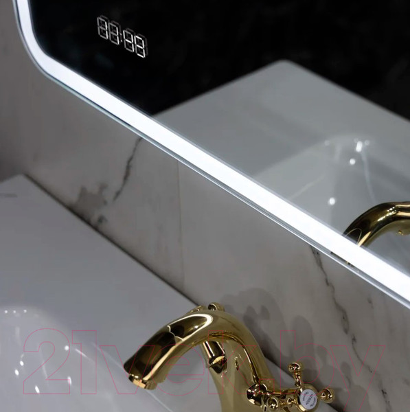 Изображение товара Зеркало Пекам Marta 1 110x80 / marta1-110x80dpcl (с подсветкой, с сенсором на взмах руки, подогрев, часами)