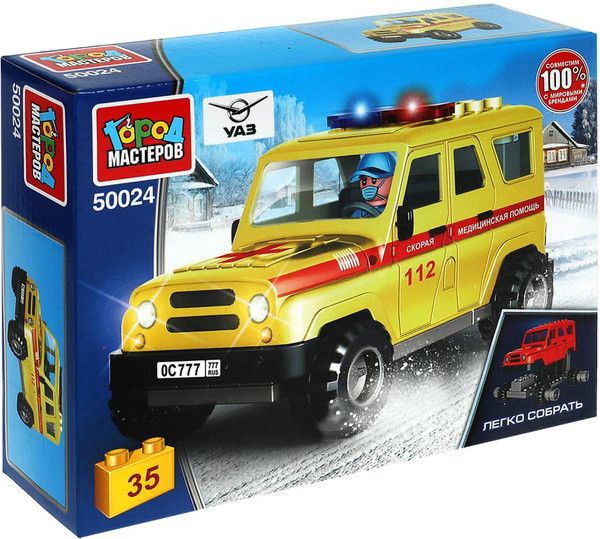 Изображение товара Конструктор Город мастеров UAZ Hunter Скорая помощь / SB-50024 (35эл)