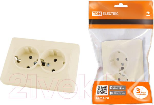 Изображение товара Розетка TDM Ильмень SQ1823-0112 (слоновая кость)