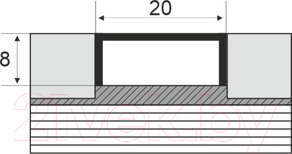 Изображение товара Профиль декоративный Eviso Pro-Line PRGO-0002 2700x20x8 (золото глянец)