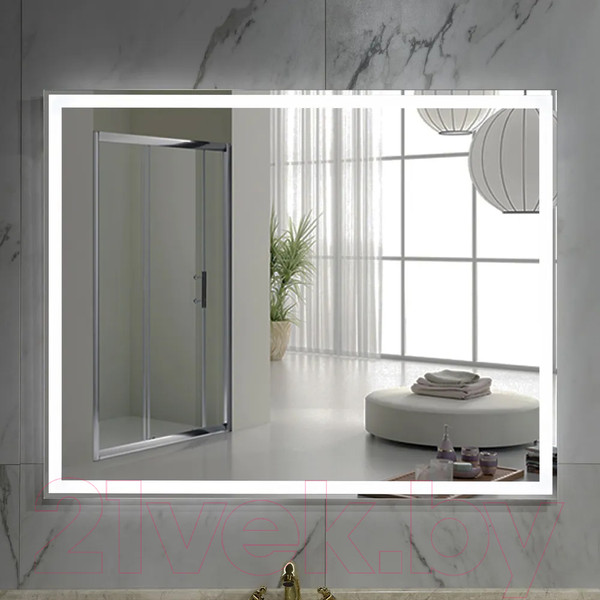 Изображение товара Зеркало Пекам Greta 110x80 / greta-110x80 (с подсветкой,с механической клавишей)