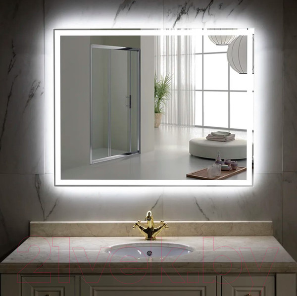 Изображение товара Зеркало Пекам Greta 110x80 / greta-110x80d (с подсветкой,с сенсором на взмах руки)