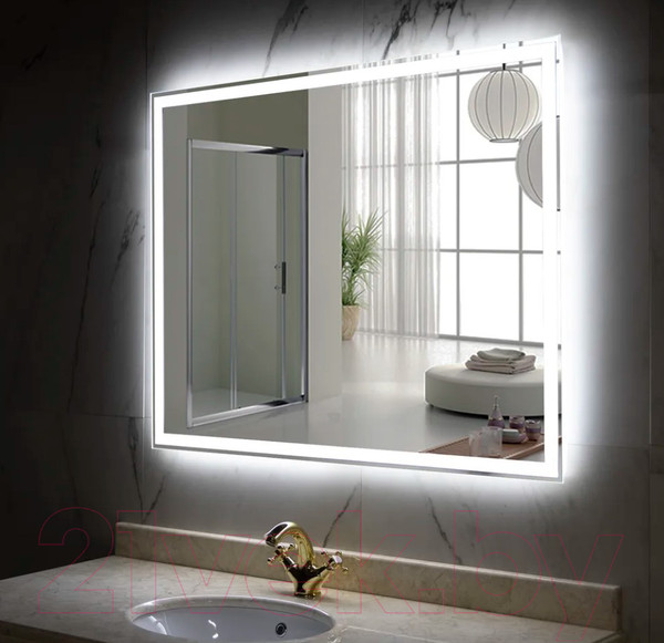 Изображение товара Зеркало Пекам Greta 110x80 / greta-110x80d (с подсветкой,с сенсором на взмах руки)