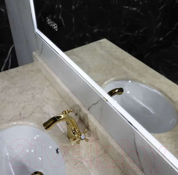 Изображение товара Зеркало Пекам Greta 110x80 / greta-110x80dcl (с подсветкой, с сенсором на взмах руки, часами)