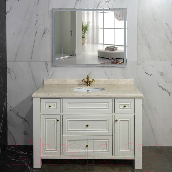 Изображение товара Зеркало Пекам Greta 110x80 / greta-110x80dpcl (с подсветкой, с сенсором на взмах руки, подогрев, часы)