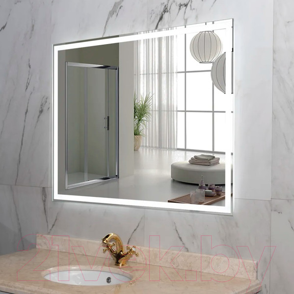 Изображение товара Зеркало Пекам Greta 110x80 / greta-110x80dp (с подсветкой, с сенсором на взмах руки и подогревом)