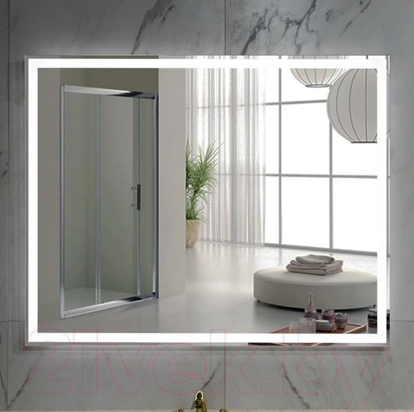 Изображение товара Зеркало Пекам Greta 110x80 / greta-110x80dp (с подсветкой, с сенсором на взмах руки и подогревом)