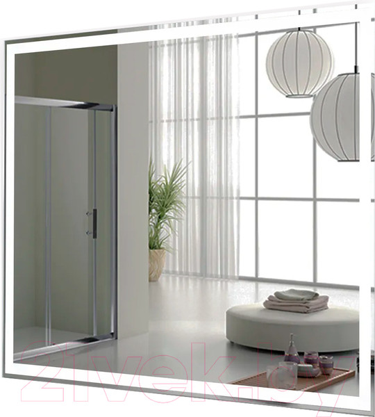 Изображение товара Зеркало Пекам Greta 110x80 / greta-110x80dp (с подсветкой, с сенсором на взмах руки и подогревом)