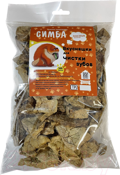 Изображение товара Лакомство для собак Симба Легкое говяжье сушеное Кусочки (300г)