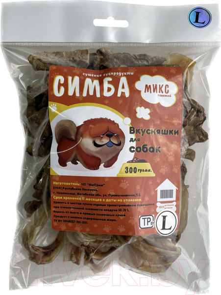 Изображение товара Лакомство для собак Симба Микс говяжий L (300г)