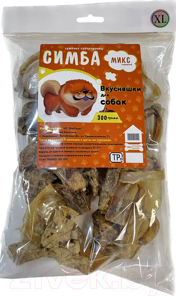 Изображение товара Лакомство для собак Симба Микс говяжий XL (300г)