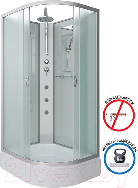 Изображение товара Душевая кабина Niagara NG-33974-14LBKTG 90x70 (матовое стекло)